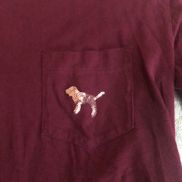 Crew neck sequins maroon sweatshirt - Picture 2 of 5